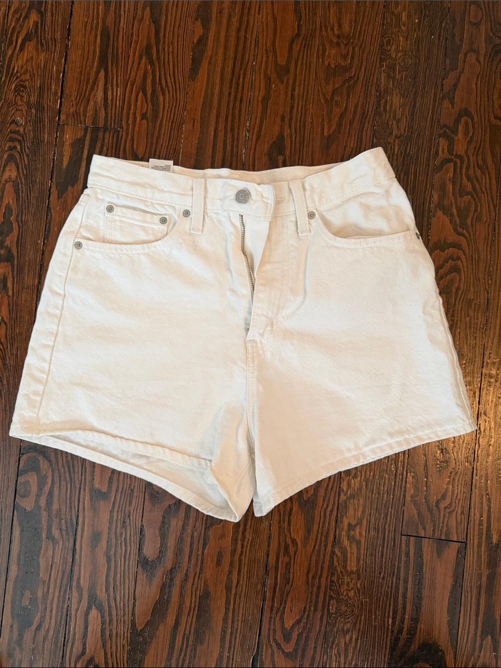 Levi's Women's White Denim Jean Shorts high loose shorts